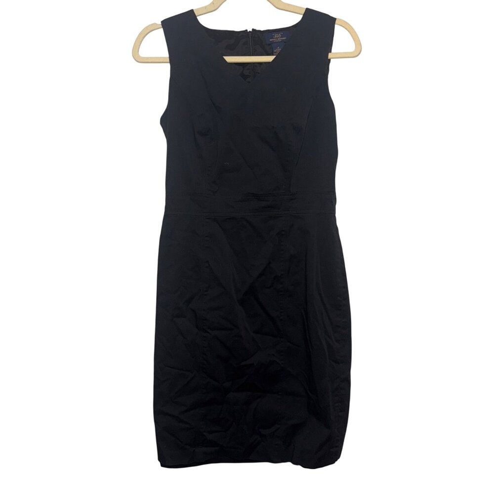 Brooks Brothers Womens Black Stretch Sleeveless Sheath Dress Size 4